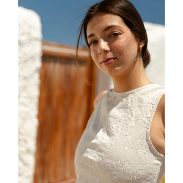 Isola Embroidered Dress Off-White