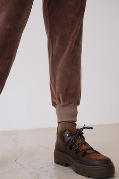 Organic Velvet Jogger in Mauve