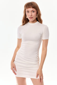 Carlo Fitted Dress With Adjustable Length Ecru