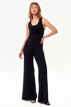 Ivy Adjustable Viscose Crop Top Black
