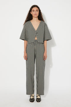Reishi Top Checkered Black Gingham