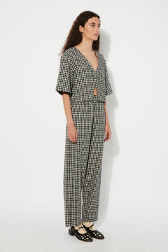 Reishi Top Checkered Black Gingham