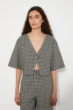 Reishi Top Checkered Black Gingham
