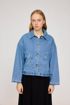 Short Denim Jacket With Buttons