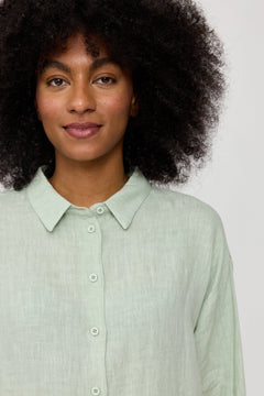 Long Sleeve Linen Button-Up Shirt