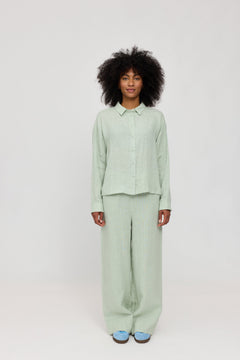 Long Sleeve Linen Button-Up Shirt