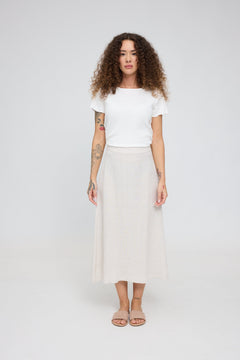 Linen Midi Skirt