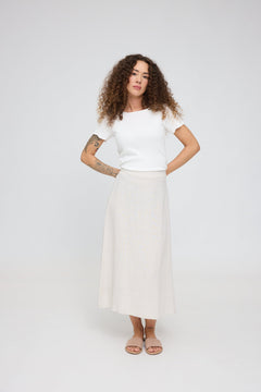 Linen Midi Skirt