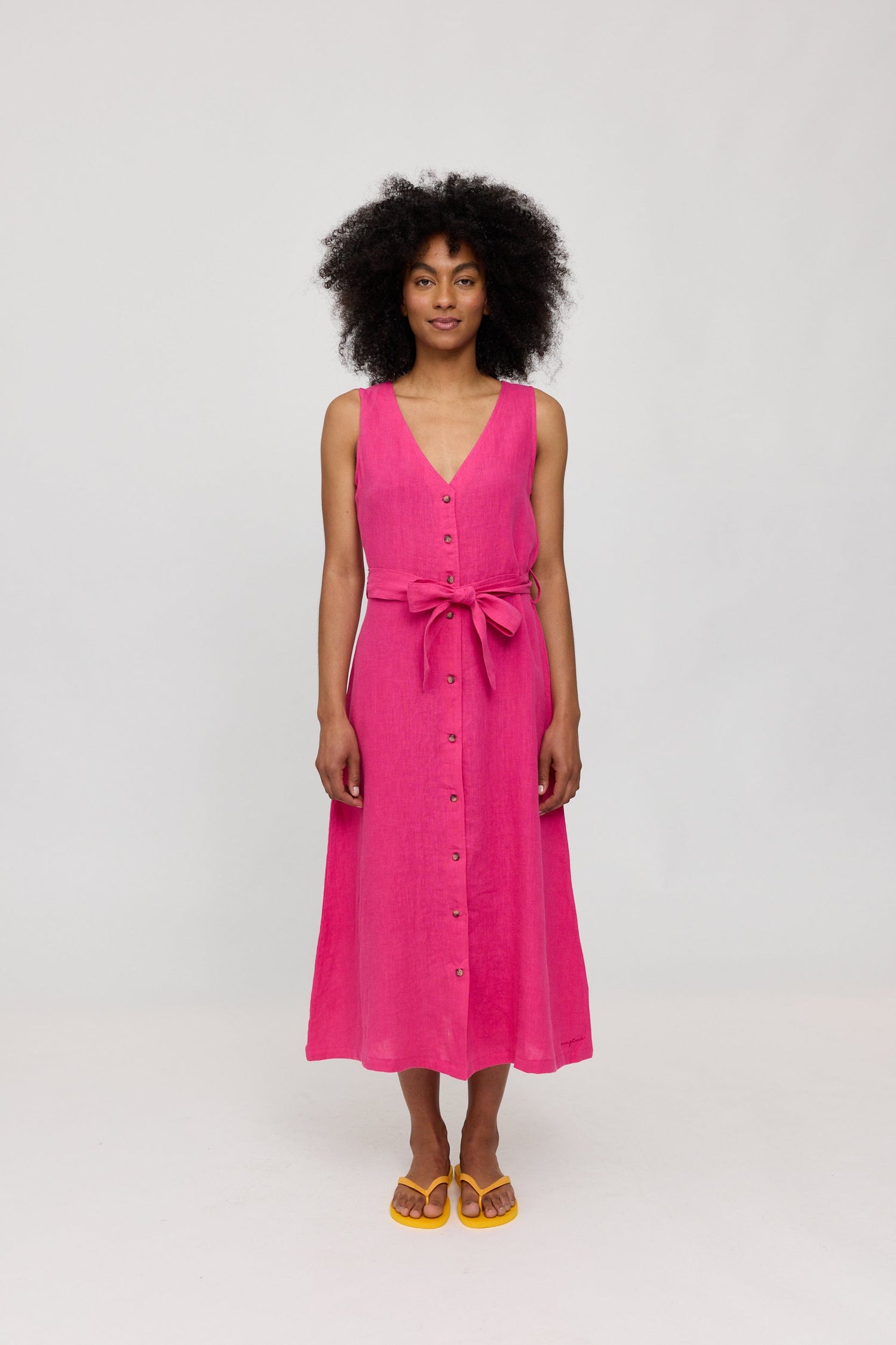 Sleeveless Linen Maxi Dress