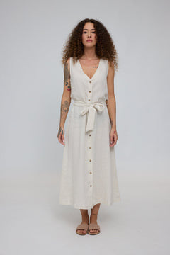 Sleeveless Linen Maxi Dress