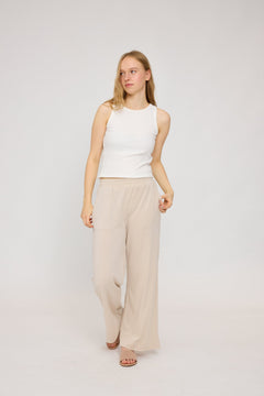 Jersey Knit Wide Leg Pants