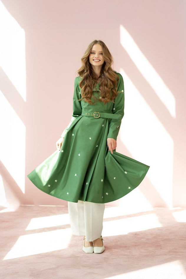 Double Breasted Trench Coat Primrose Green