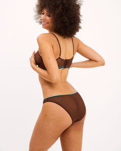 Mesh Bikini Briefs Coffee