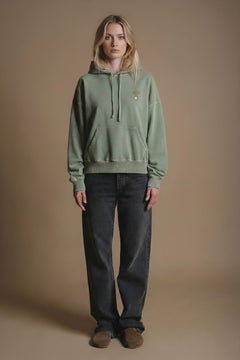 Women's Cepaes Pigment Heavyweight Oversized Hoodie Silver Green