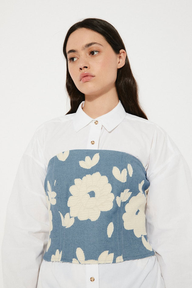 Pearl Corset Top Flowers