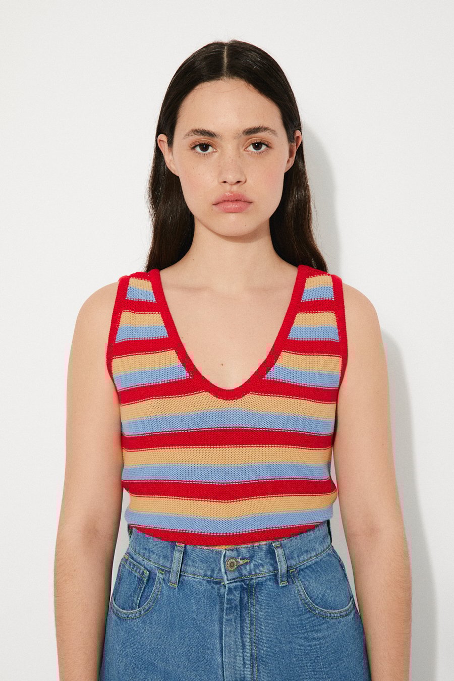 Haze Knitted Top Multicolor Stripes