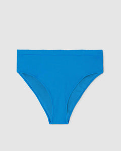 High Cut Bikini Briefs Turquoise Blue Rib