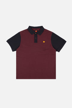 Color Block Polo Shirt Burgundy