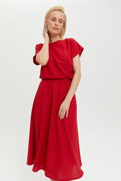 Nane Dress Short Sleeves Red