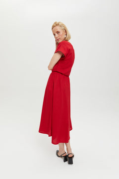 Nane Dress Short Sleeves Red