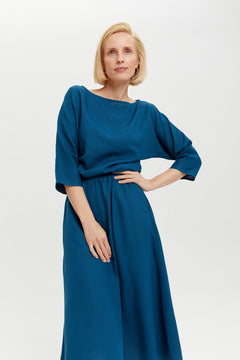 Nane Dress Petrol Blue