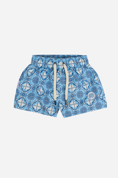 Tiles SEAQUAL®YARN Kid's Swim Trunks Light Blue
