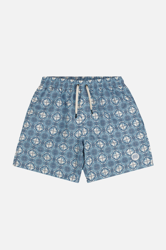 Men's Tiles Swim Shorts Light Blue