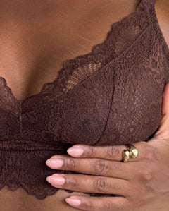 Lace Support Bra Coffee