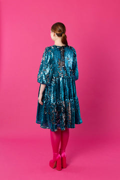 Dishy Dress Sequin Turquoise