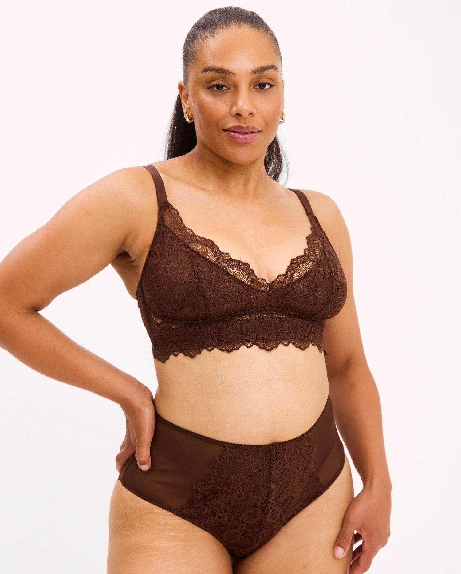 Lace Support Bra Coffee