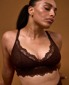 Lace Support Bra Coffee