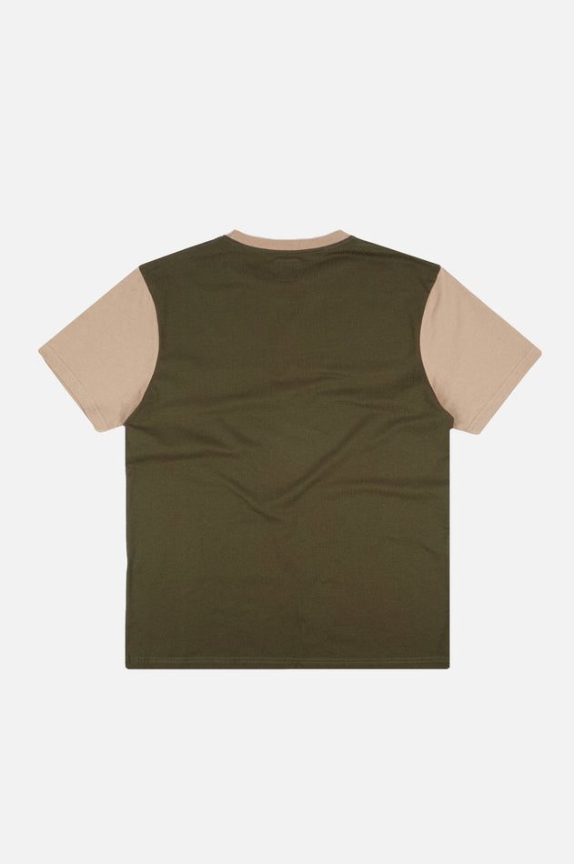 Color Block T-Shirt Dark Olive/Incense