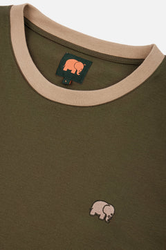 Color Block T-Shirt Dark Olive/Incense