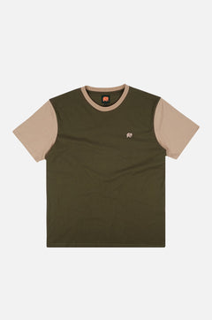 Color Block T-Shirt Dark Olive/Incense