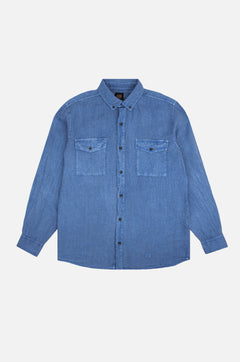 Men's San Gabriel Linen Long Sleeve Camp Shirt Tidepool Blue