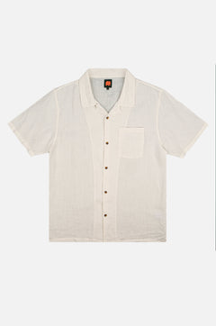 Men's San Miguel Linen Short Sleeve Camp Shirt Foam White