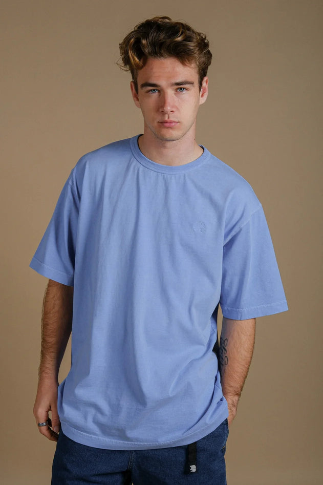 Men's Parodi Pigment Heavyweight Oversized T-Shirt Mediterranean Blue