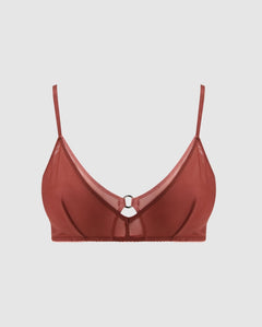 Mesh Double Triangle Bralette Rust