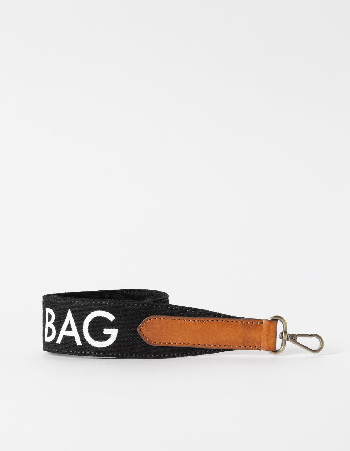 Shoulder Canvas Logo Laukunhihna Musta & Cognac