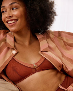Mesh Double Triangle Bralette Rust