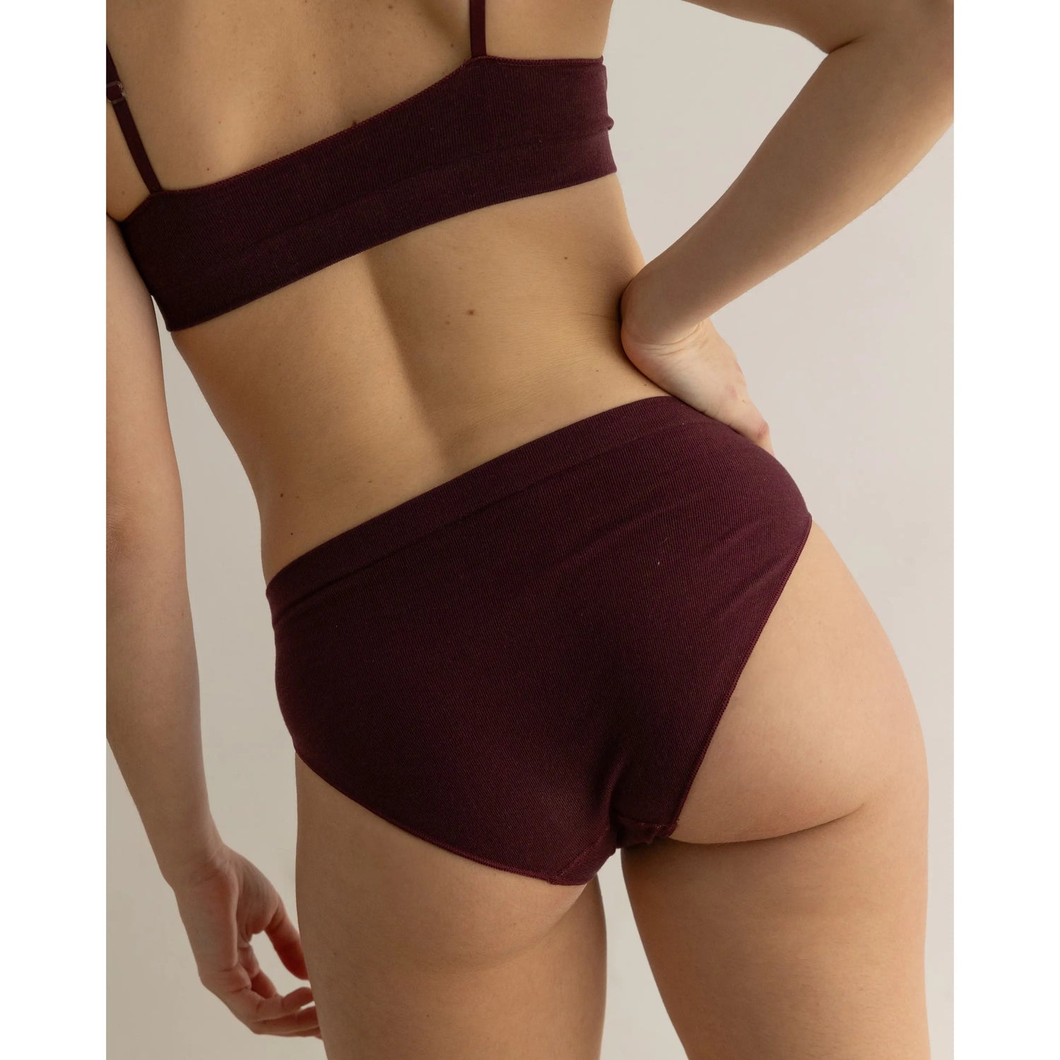 Clotsy Brand Semi High Rise Panties Burgundy