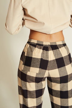 Back view of women’s black pants