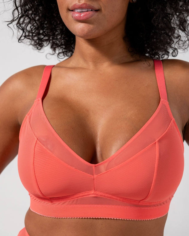 Mesh Support Bra Coral