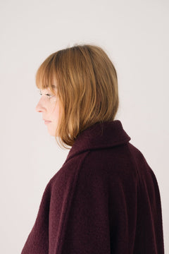 Merino Wool Short Coat in Purple