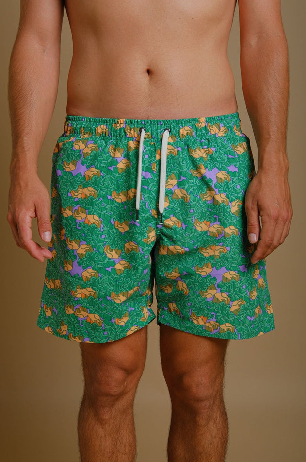 Men's Trippyplant Swim Shorts Mystic Mint
