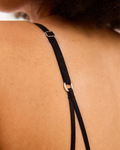 Mesh Triangle Bralette Black Leopard
