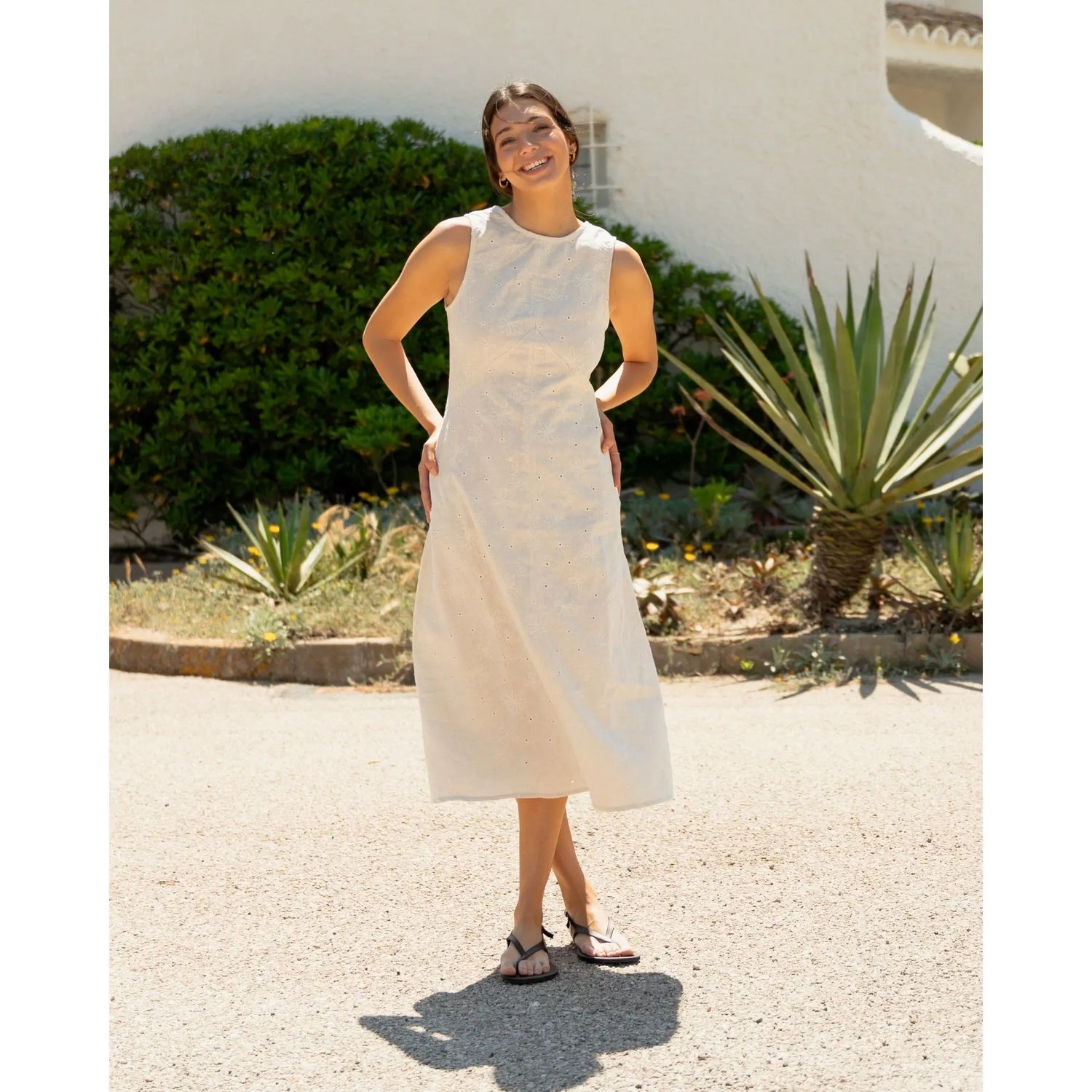 Isola Embroidered Dress Off-White