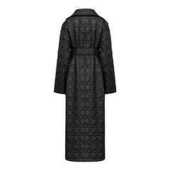 Area Long Quilted Coat Black