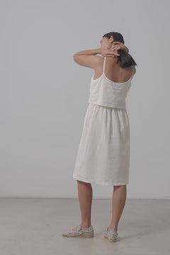 Henar Linen Blend Strap Dress White