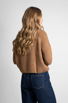 Recycled Wool Turtleneck Sweater Brown
